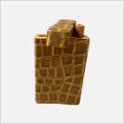 Leather Covered Giraffe Print Dug Out with Metal Bat