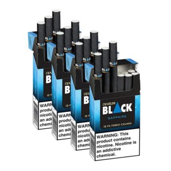 Dajrum Black Saphire Filtered Cigars 4 Pack Special | 12 Filtered Clove Cigars Per Pack