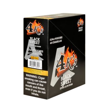 4 Kings Cigarillos Black Sweet 15 PACKS OF 4