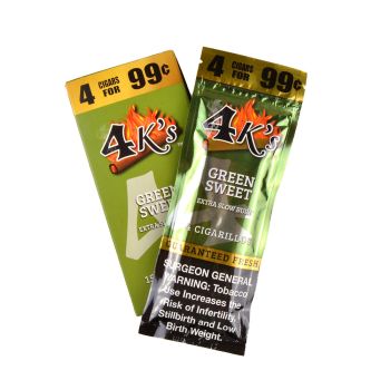 4 KINGS CIGARILLOS 15 PACKS OF 4 GREEN SWEET