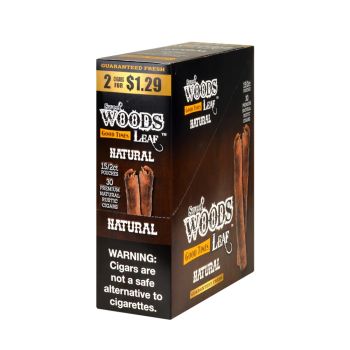 Good Times Sweet Woods Natural Cigarillos | 30 Premium Natural Rustic Cigars | 2 Cigars for $1.29