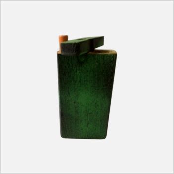 Leather Covered Ashy Green Dug Out with Metal Bat