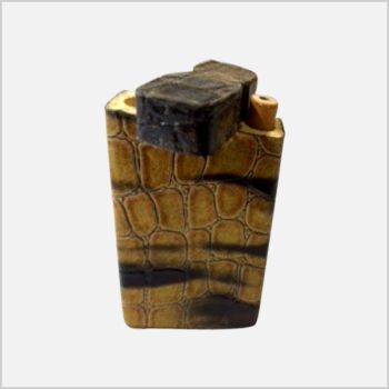 Leather Covered Burnt Giraffe Print Dug Out with Metal Bat