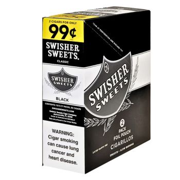 Swisher Sweets Black Cigarillos | 30 Cigarillos, 2 Cigars Per Pack