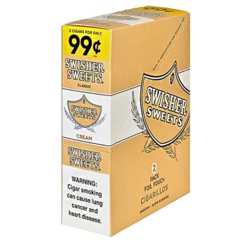 Swisher Sweets Cream Cigarillos 30CT | 2 Cigars for only 99 Cents