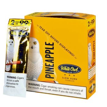 White Owl Cigarillos Pineapple 30CT | Slow Burn Cigarillos | 2 Cigars for only 99 Cents