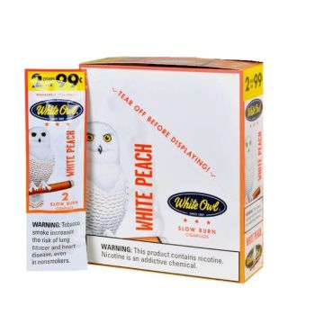 White Owl Cigarillos White Peach 30CT | 2 Cigars for 99 cents